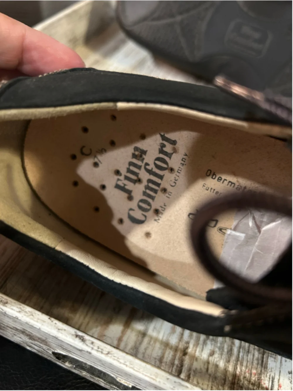 Finn Comfort Black Leather Lace-Up Comfort Shoes